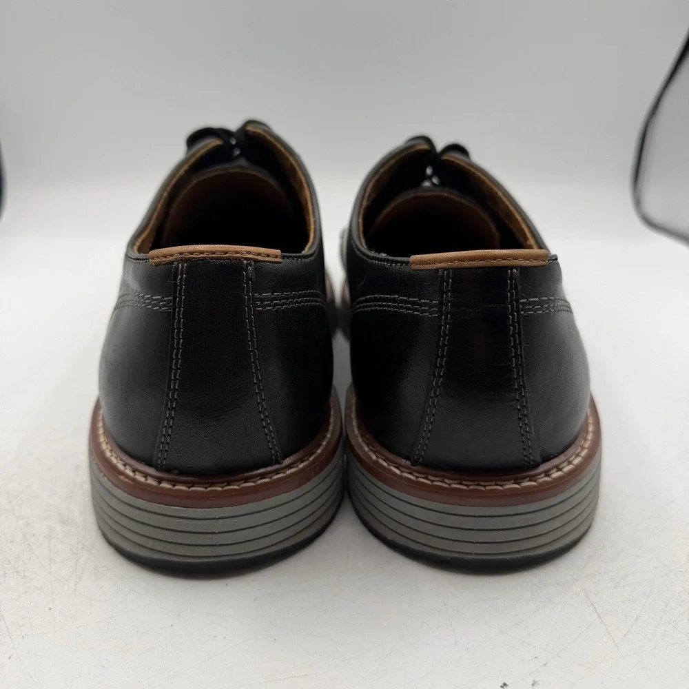 Johnston & Murphy Upton Derby Shoes Mens Sz 12 M Black Leather Plain Toe Oxfords